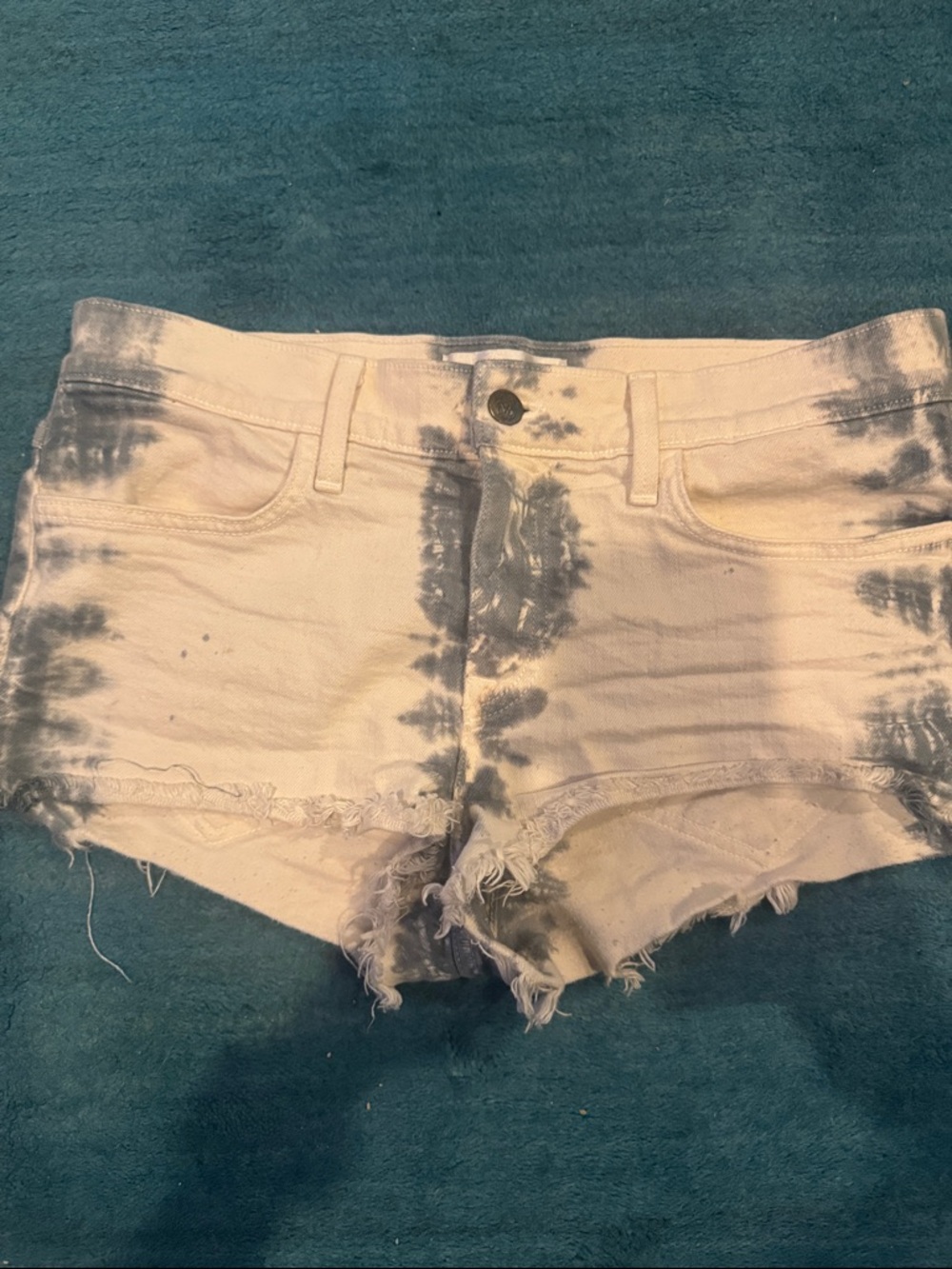 Wildfox White Denim Tie-Dye Cutoff Shorts